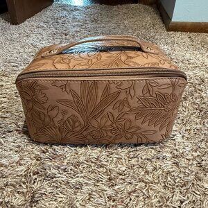 Faux Tooled Leather Toiletries Bag